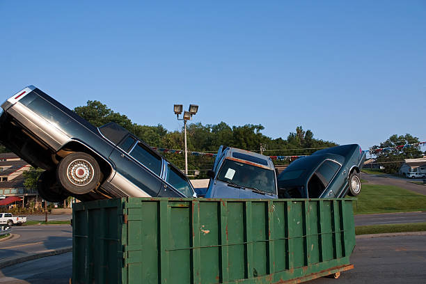 Three cars in a dumpster rental in Norwalk, CT